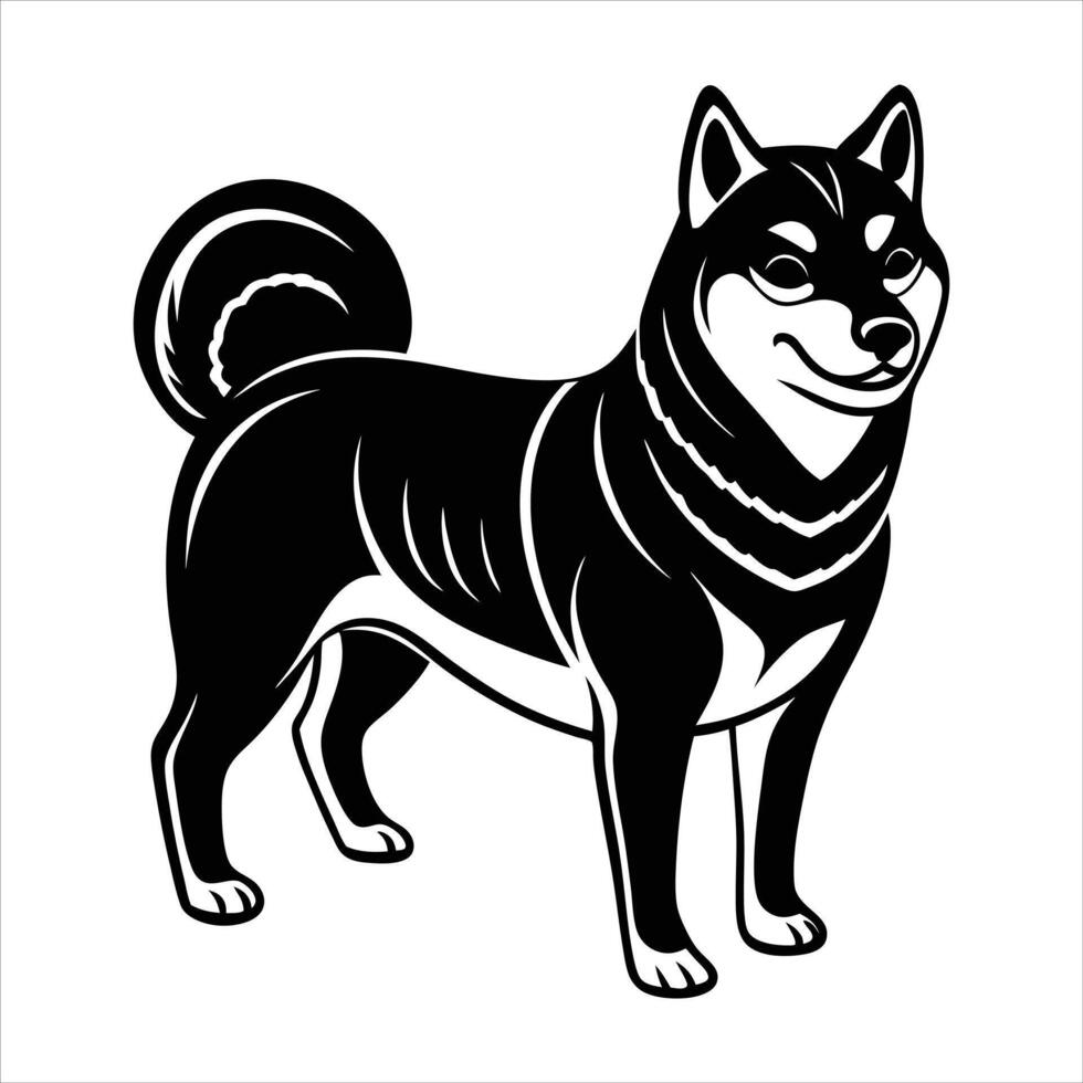 The Shiba Stand Full of Energy and Grace vector