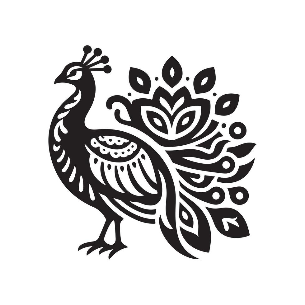 Peafowl Silhouette Vectors for Conservation and Bird-Themed Marketing