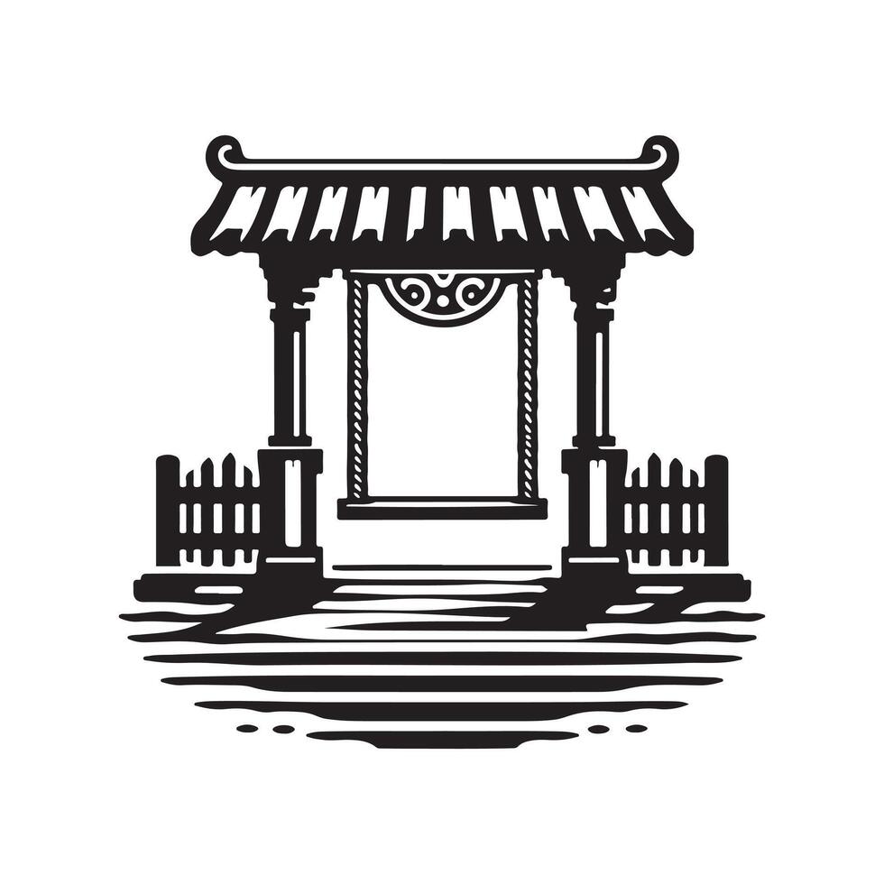 Download Unique Swing Gate Silhouette Vectors for Web Graphics