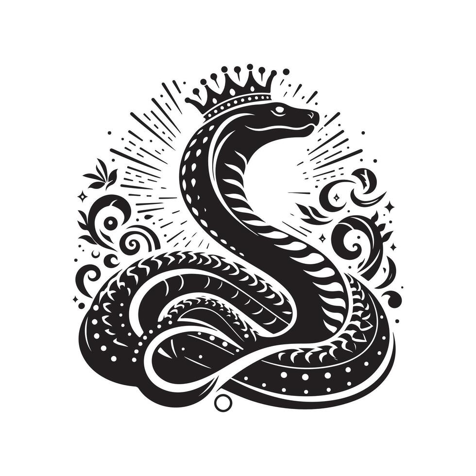 Versatile King Cobra Silhouettes for Digital and Print Media vector
