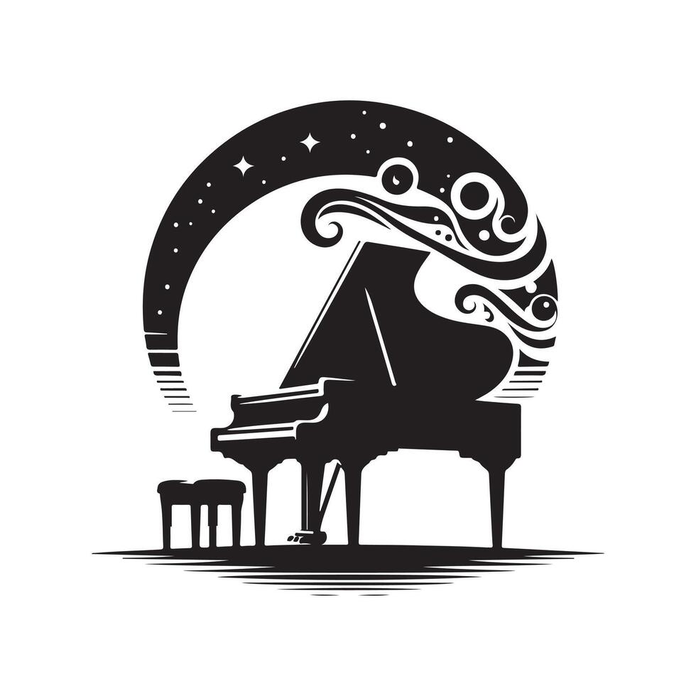 Piano Silhouette Vectors for Music Schools and Teaching Materials