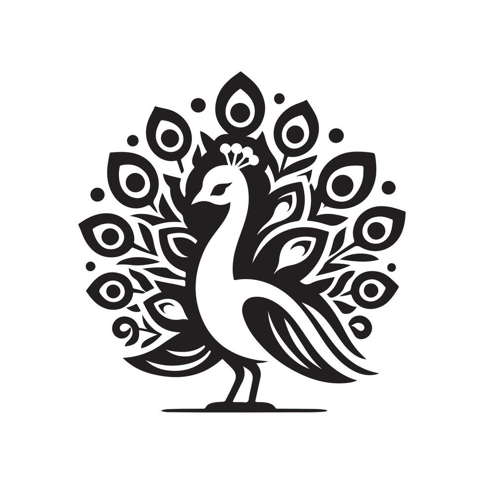 Peafowl Silhouette Vectors for Packaging, Social Media, and Web Graphics