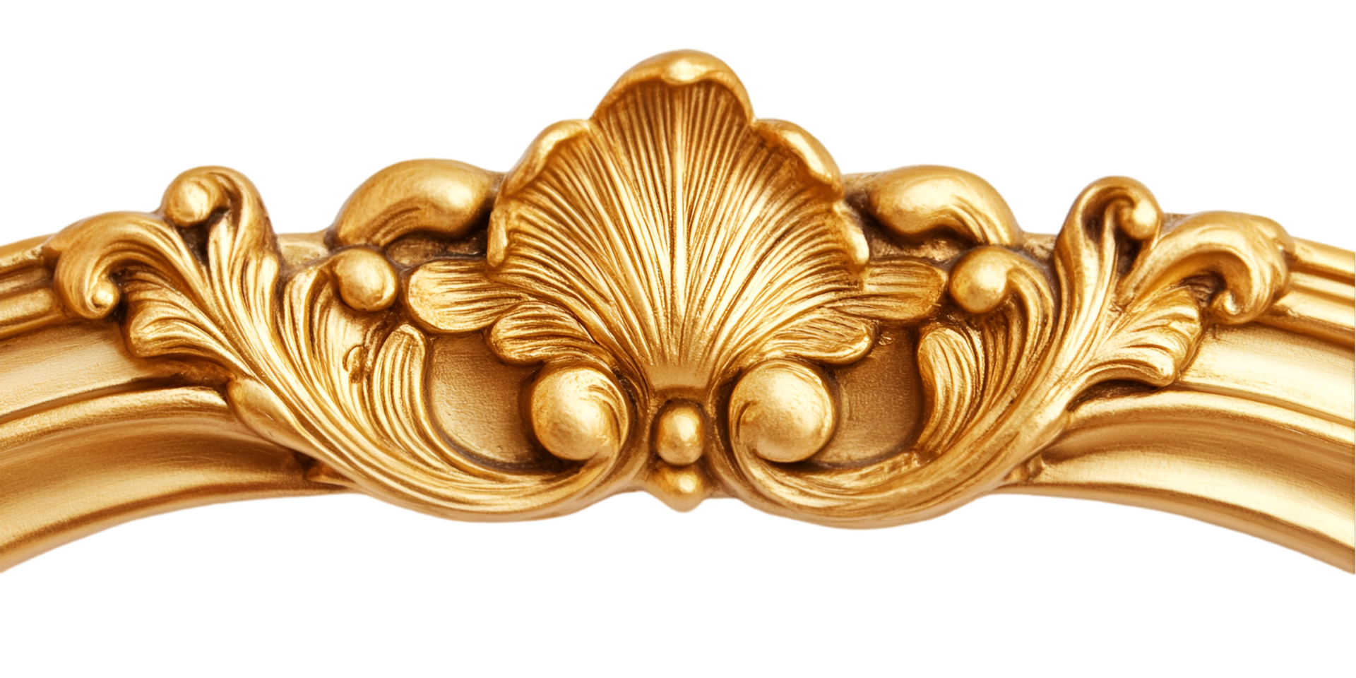 Gold Frame with Leaf Design on Transparent Background Elegant Decorative Frame png