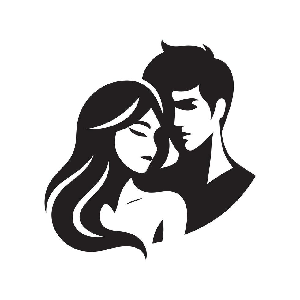 Romantic Couple Silhouette Vectors for Engagement and Love Collages