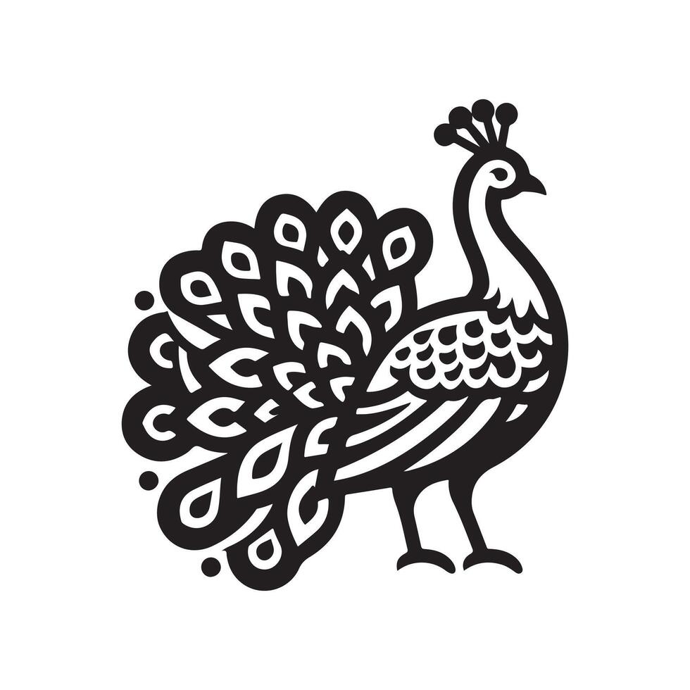 Exotic Peafowl Silhouette Vectors for Custom Logo and Branding Designs