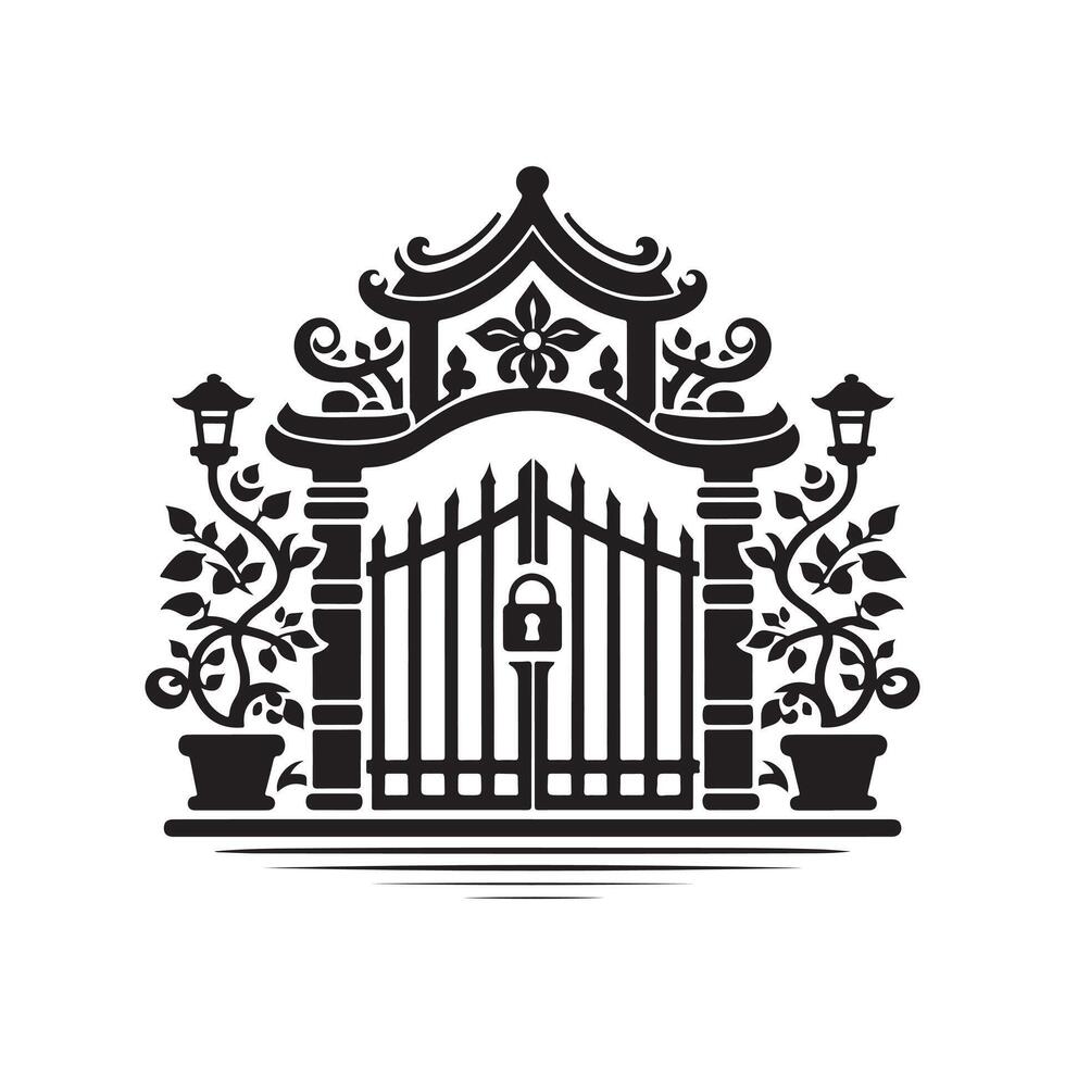 Premium Security Gate Silhouette Vectors Pack for Professional Use