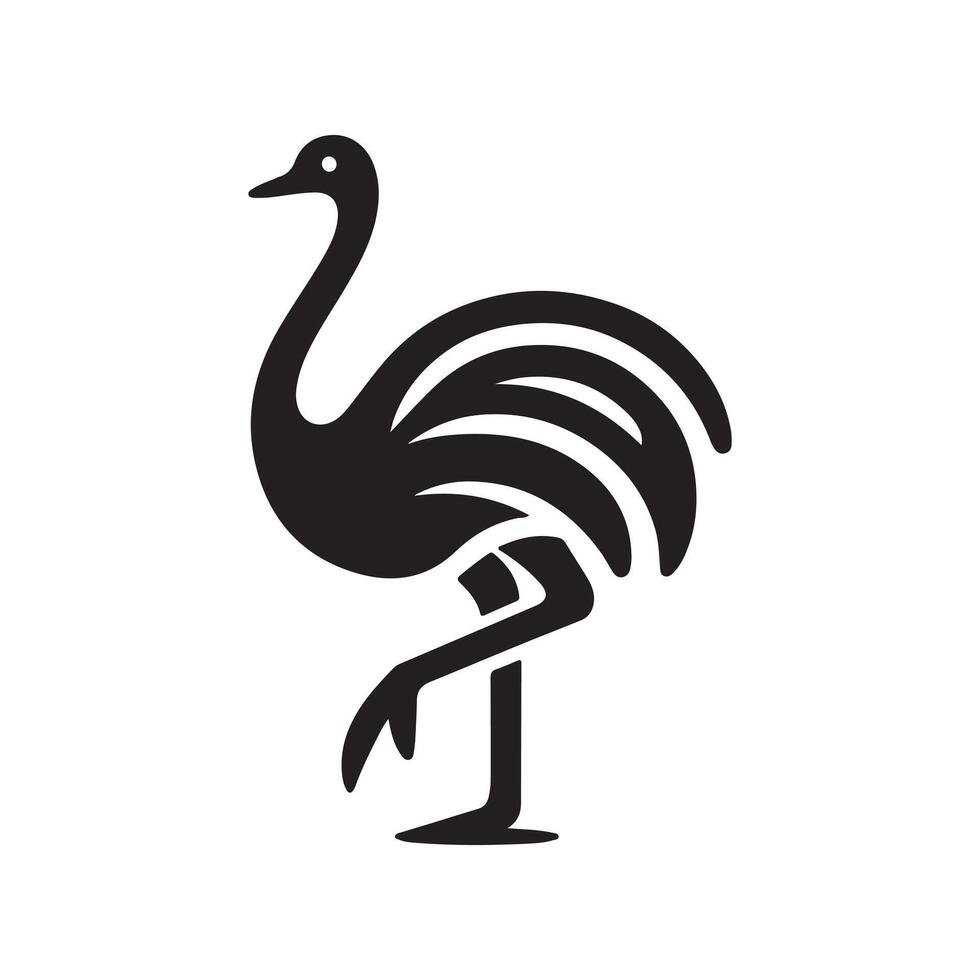 Ostrich Silhouette Vectors for Digital and Print Media Projects