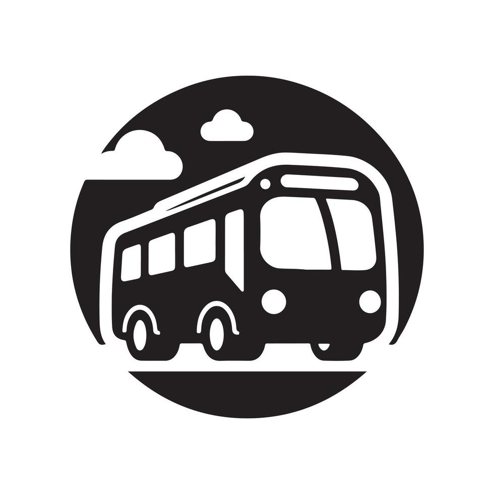 Shuttle Bus Silhouette Vectors for Modern Transportation Concepts