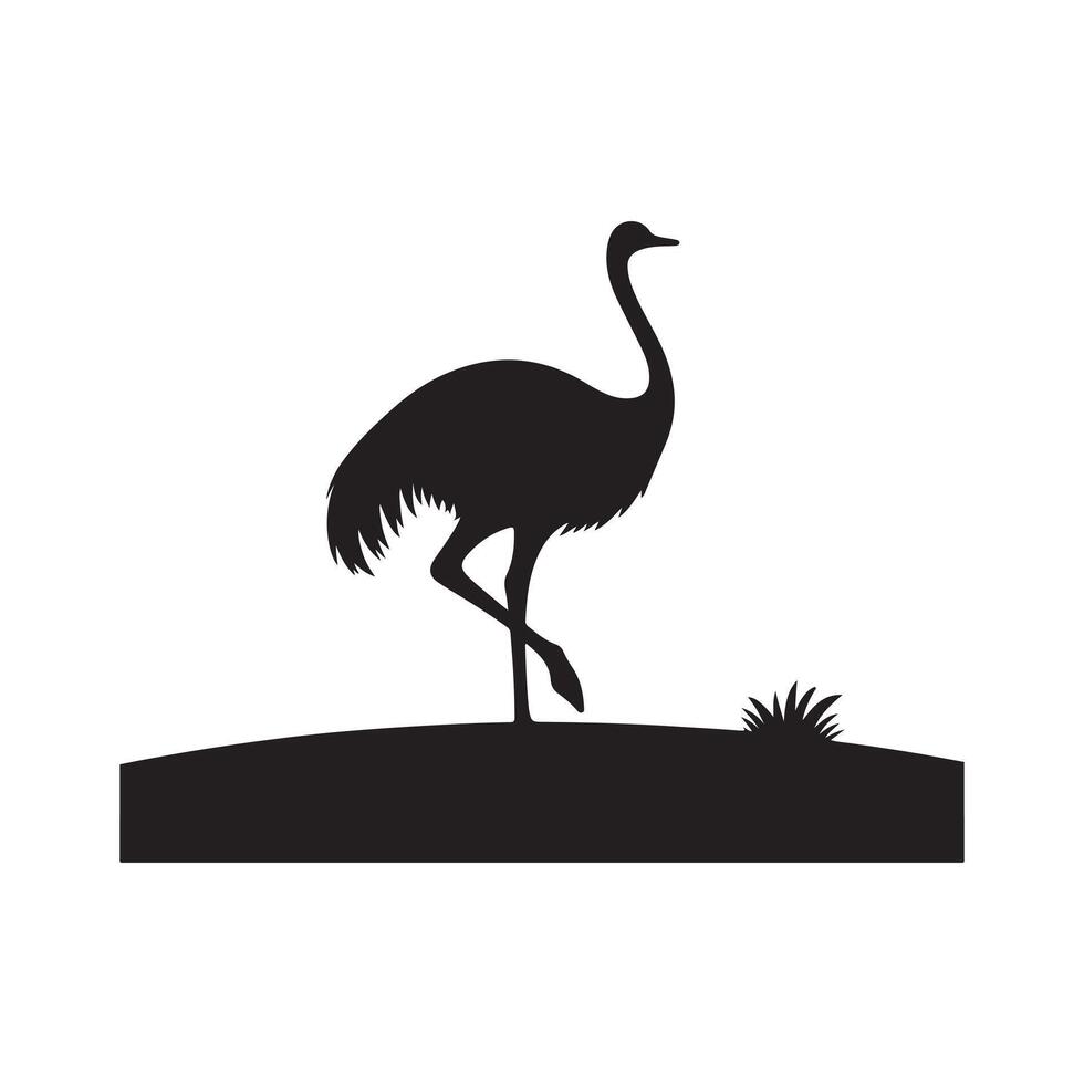 Ostrich Silhouette Vectors Perfect for Nature and Wildlife Collages