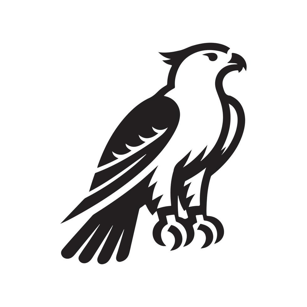 High-Resolution Eurasian Goshawk Silhouette Vectors for Print Media
