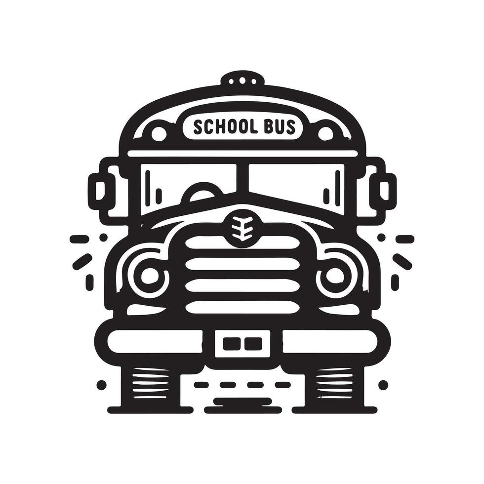 Artistic School Bus Silhouettes for Classroom and Student Projects vector