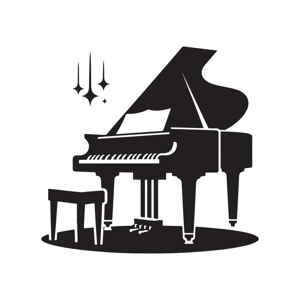 High-Quality Piano Silhouette Vectors for Logo and Branding Needs