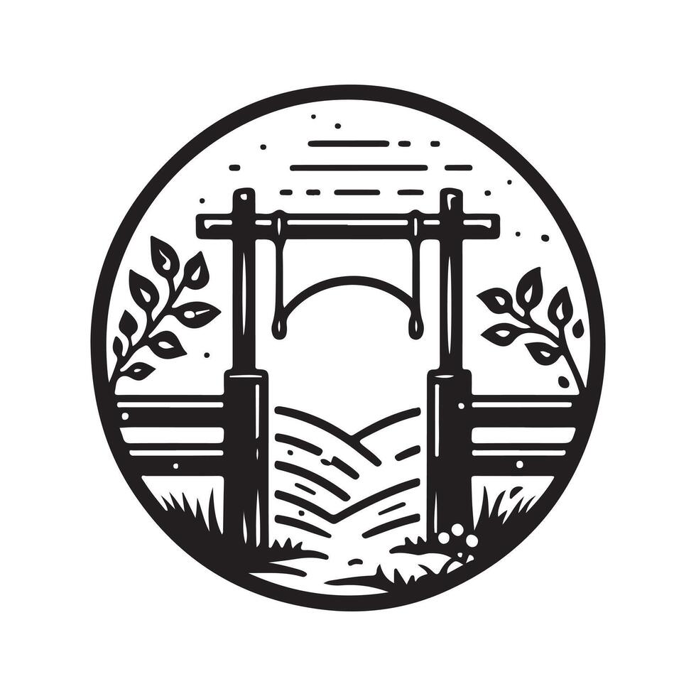 Versatile Swing Gate Silhouette Vectors for Branding and Marketing