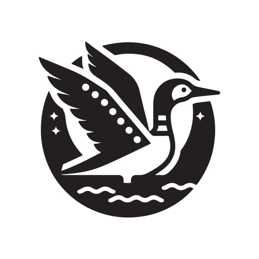 Stylized Common Loon Silhouette Vectors for Print and Digital Media