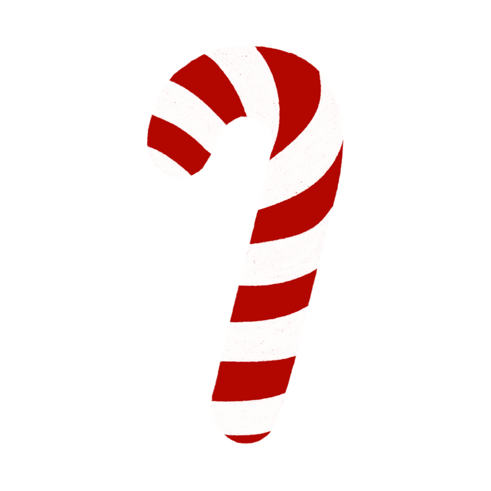 Christmas candy cane on transparent background. png
