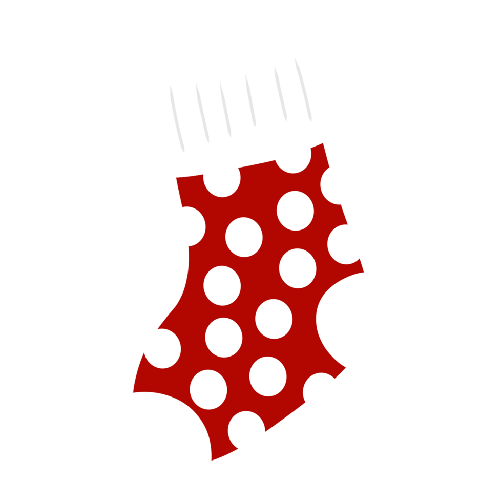 Christmas socks with polka dot inside on transparent background. png