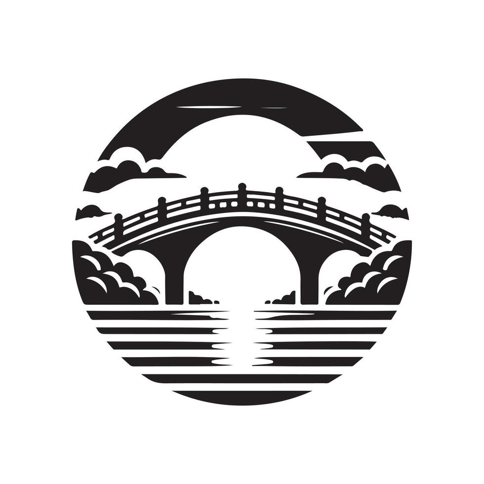 Over Bridge Silhouette Vectors for Eco-Friendly and Sustainable Themes