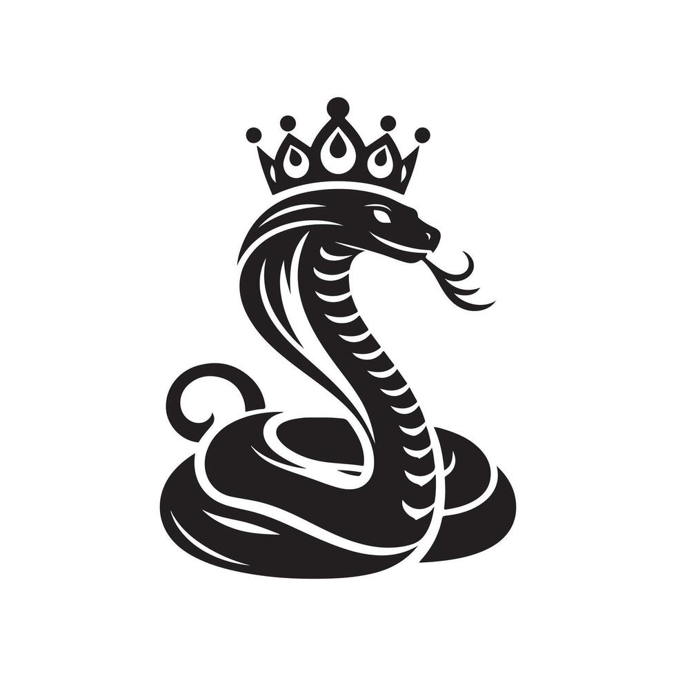 King Cobra Silhouettes for Reptile and Snake-Themed Illustrations vector