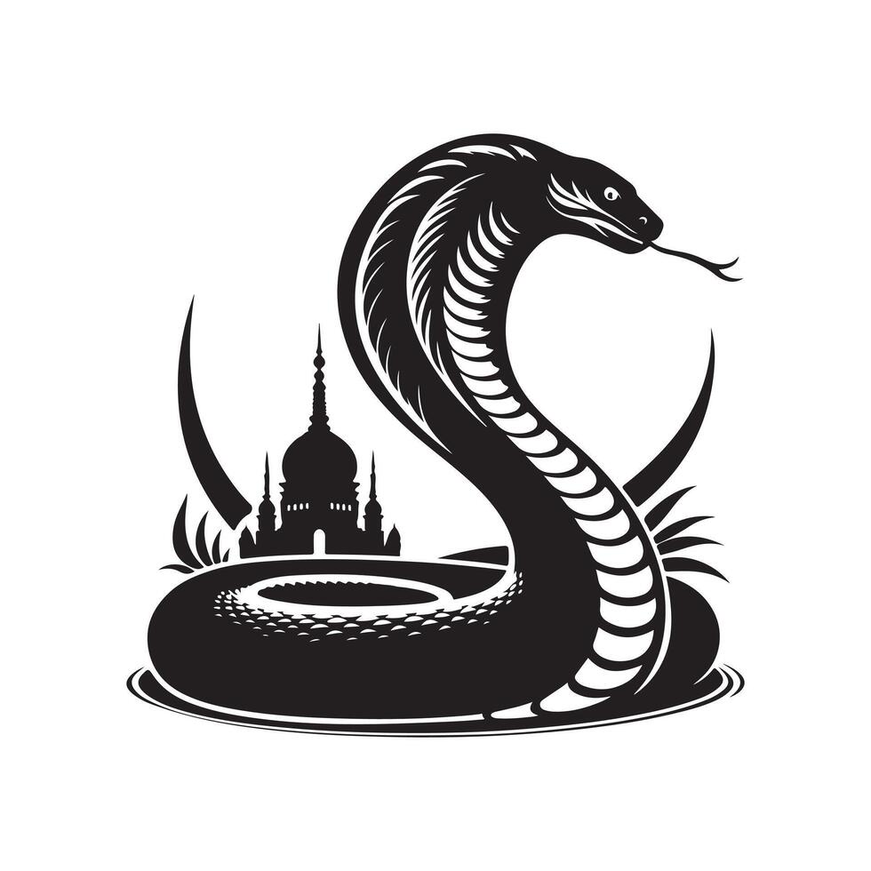 King Cobra Silhouette Vectors Files Ready for Instant Download