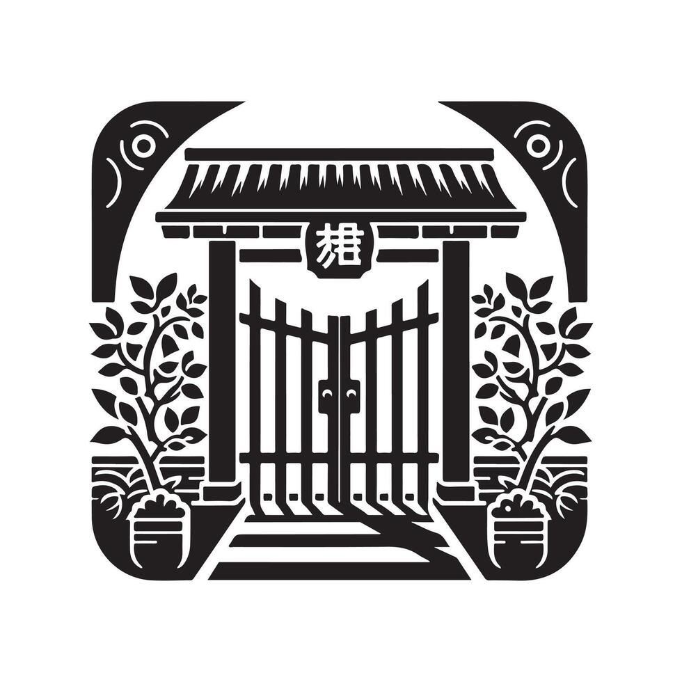 Garden Gate Silhouette Vectors for Posters, Flyers, and Invitations
