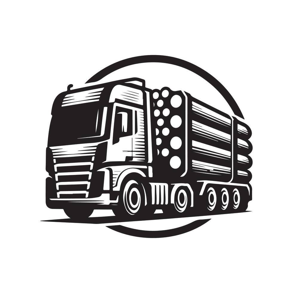 Detailed Articulated Lorry Silhouette Vectors for Creative Applications