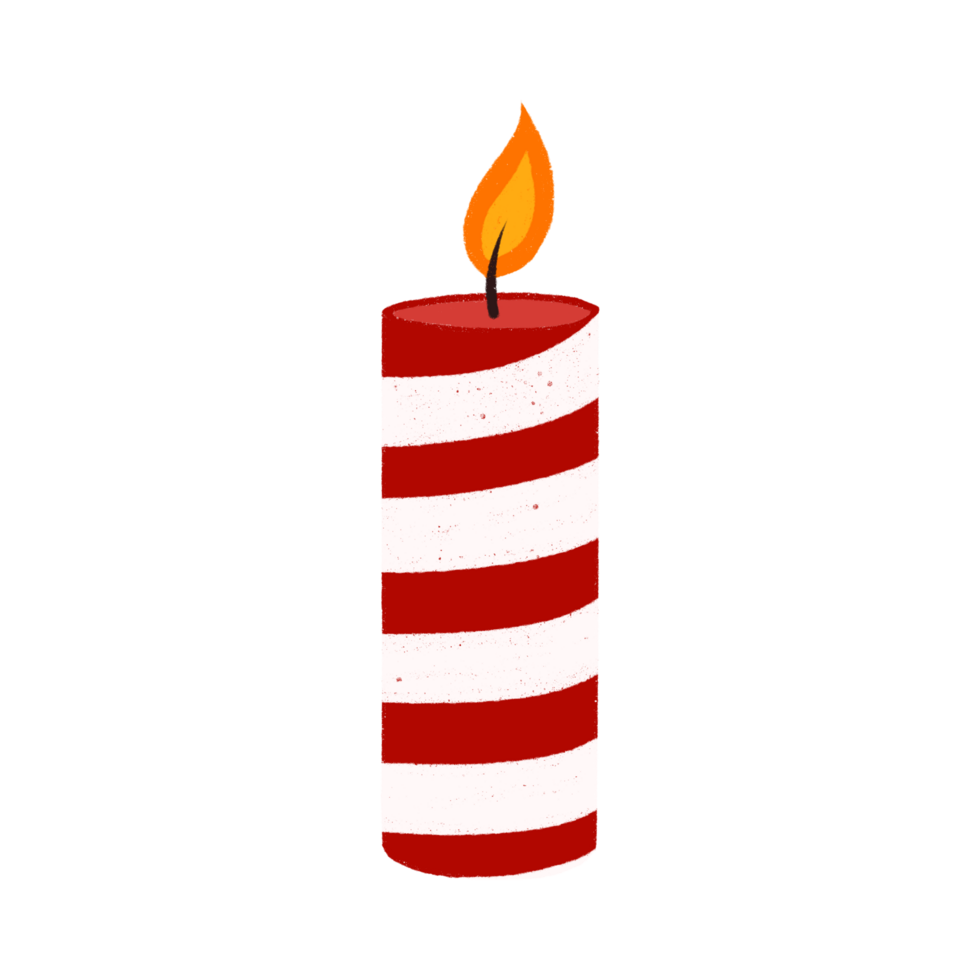 Christmas candle on transparent background. png