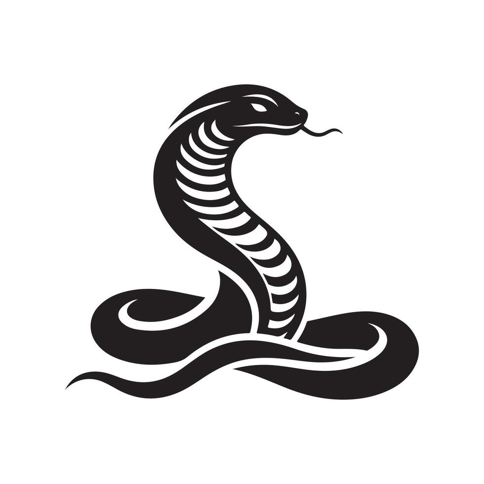 Downloadable King Cobra Silhouette Vectors for Wildlife Enthusiasts