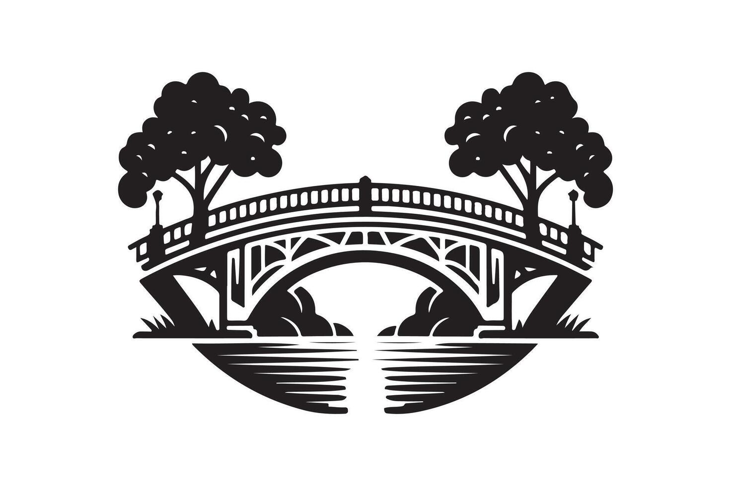 Versatile Over Bridge Silhouette Vectors for Cityscapes and Skylines