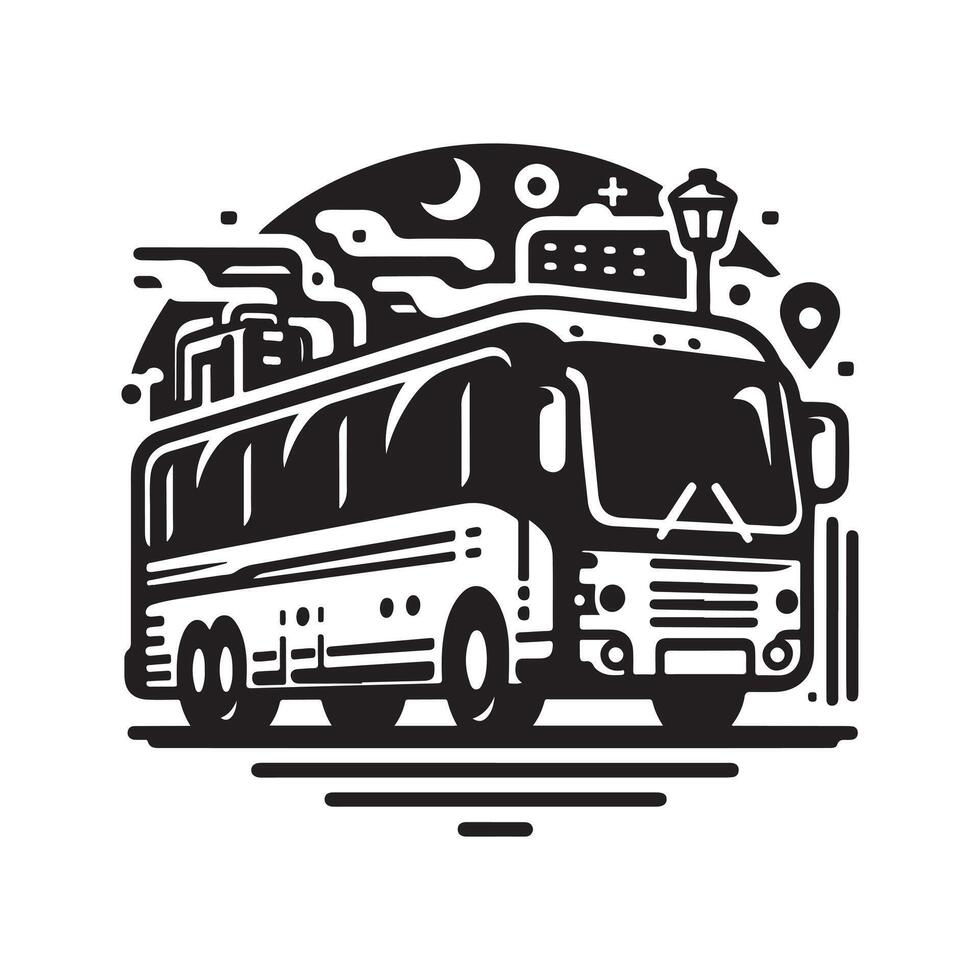 Charter Bus Silhouettes for High-Quality Graphic Design Projects vector