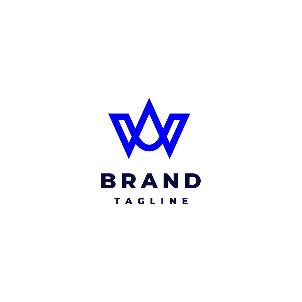 Simple Water Initial W Letter Lines Logo Design. W Letter Lines Logo Design With Water Drops In The Middle. vector