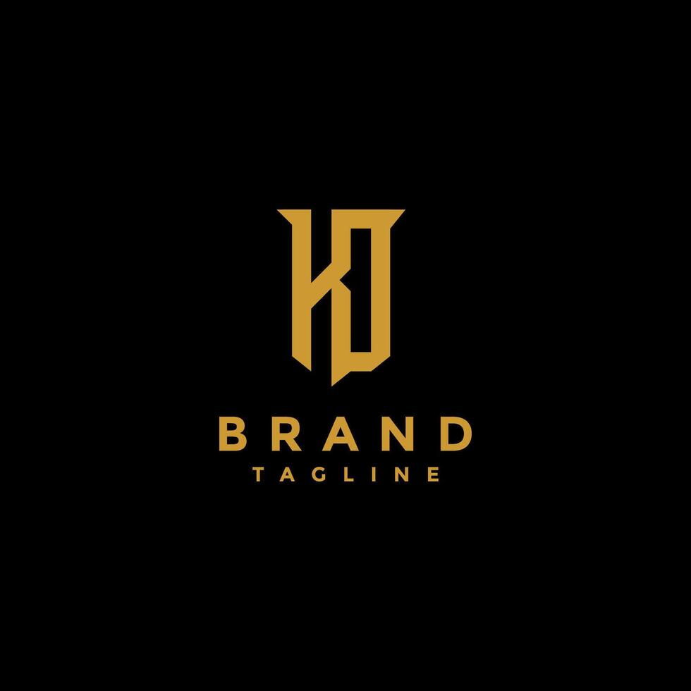 Simple Initial KD Letter Shield Form logo design. Simple Shield From Initial K and D Letter Logo Design. vector