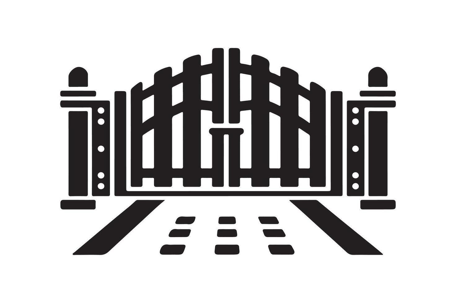 Driveway Gate Silhouettes for Construction, Decor, and Branding vector