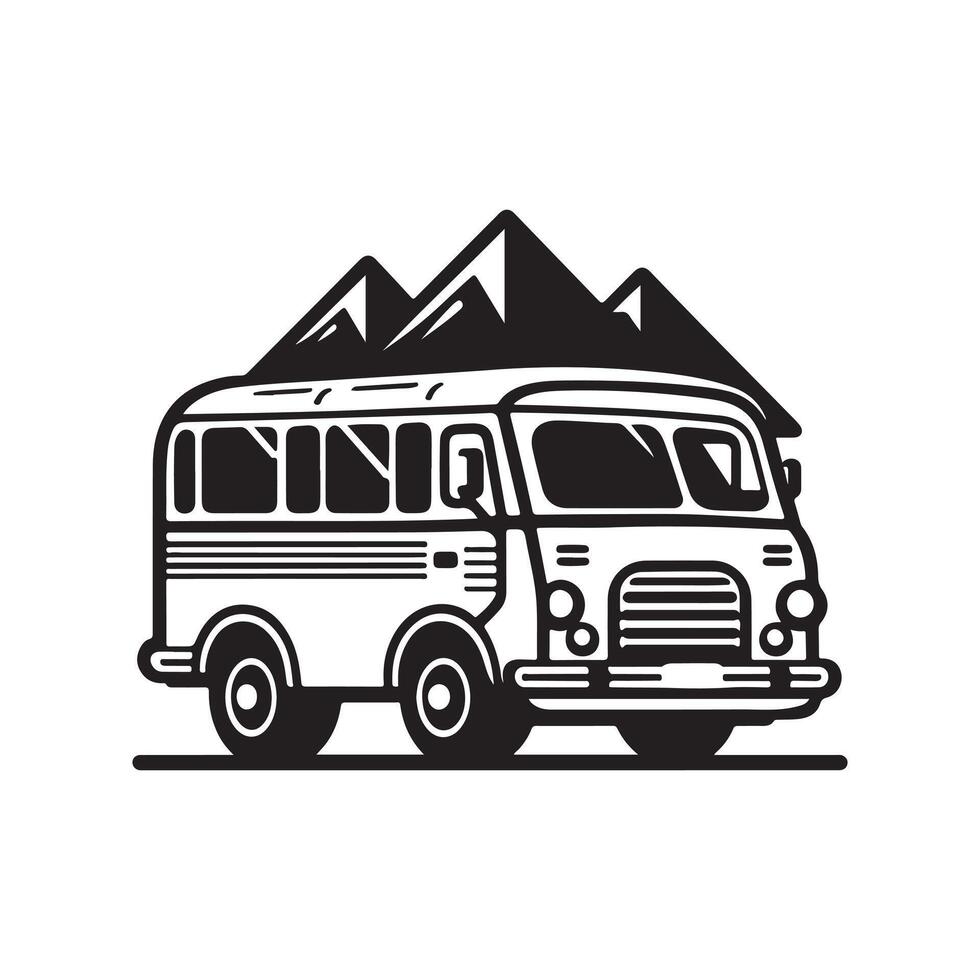 Detailed Minibus Silhouette Vectors for Artistic and Practical Use