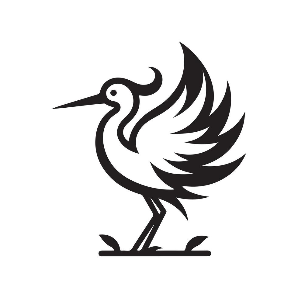 Creative Little Egret Silhouette Vectors for Art, Collages, and Projects