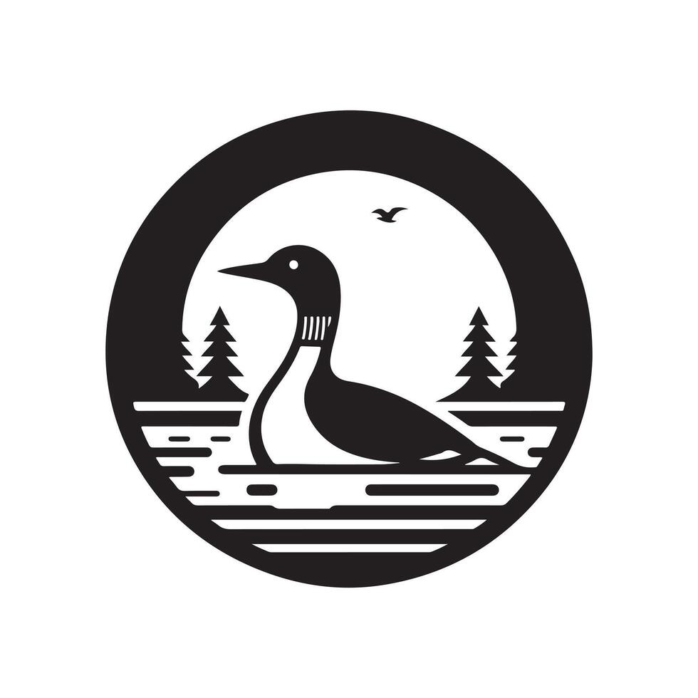 Stylish Common Loon Silhouette Vectors for Branding and Advertising