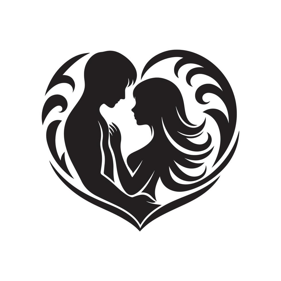 Detailed Love Silhouette Vectors for Versatile Graphic Designs