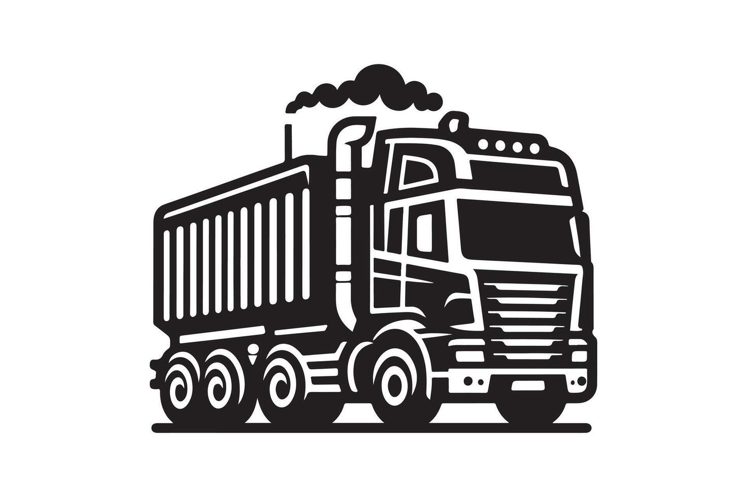 Articulated Lorry Silhouette Vectors for Trucking-Themed Projects