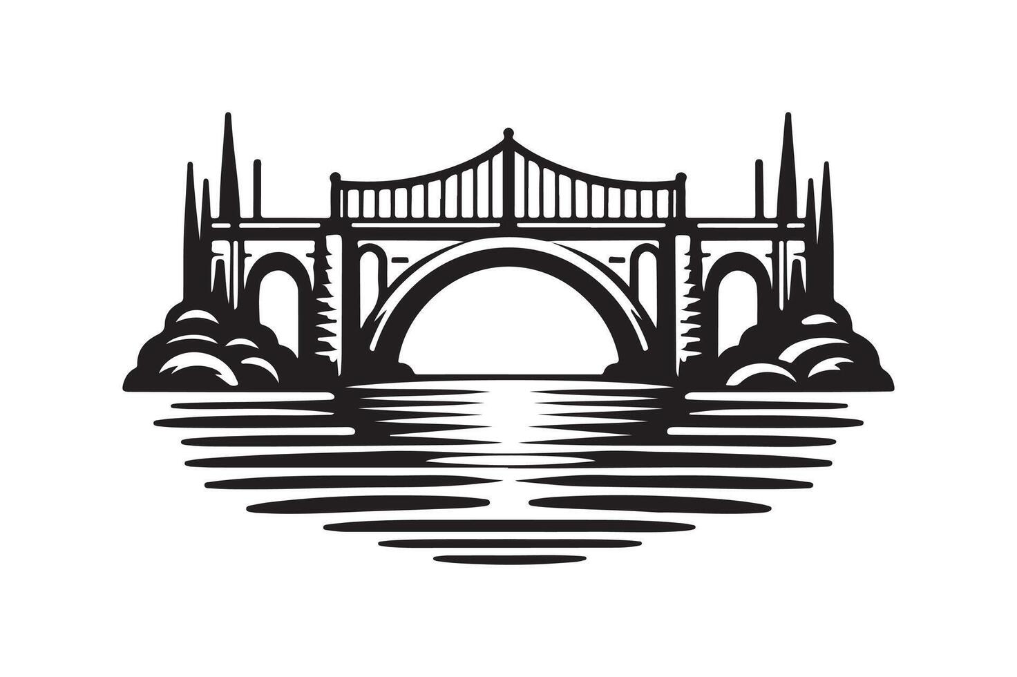 Download Over Bridge Silhouette Vectors for Unique Graphic Needs