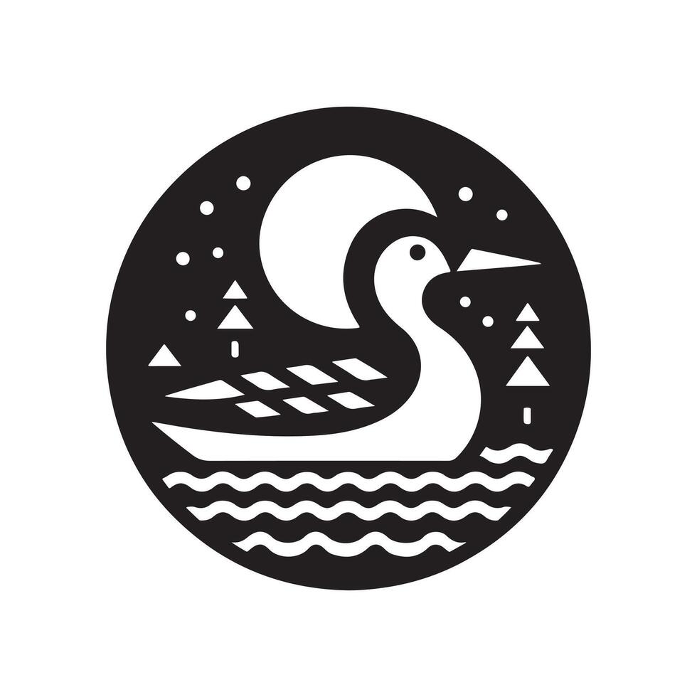 Creative Common Loon Silhouette Vectors for Custom Art and DIY Designs