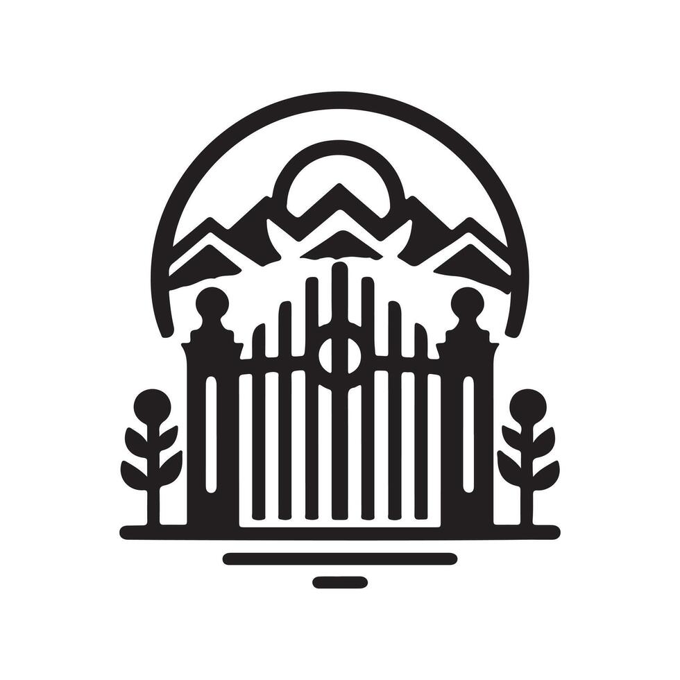 Security Gate Silhouette Vectors for Property Security and Access Design
