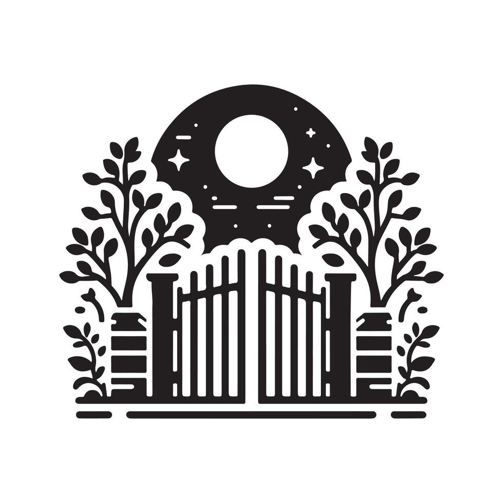 Downloadable Garden Gate Silhouette Vectors for Creative Use