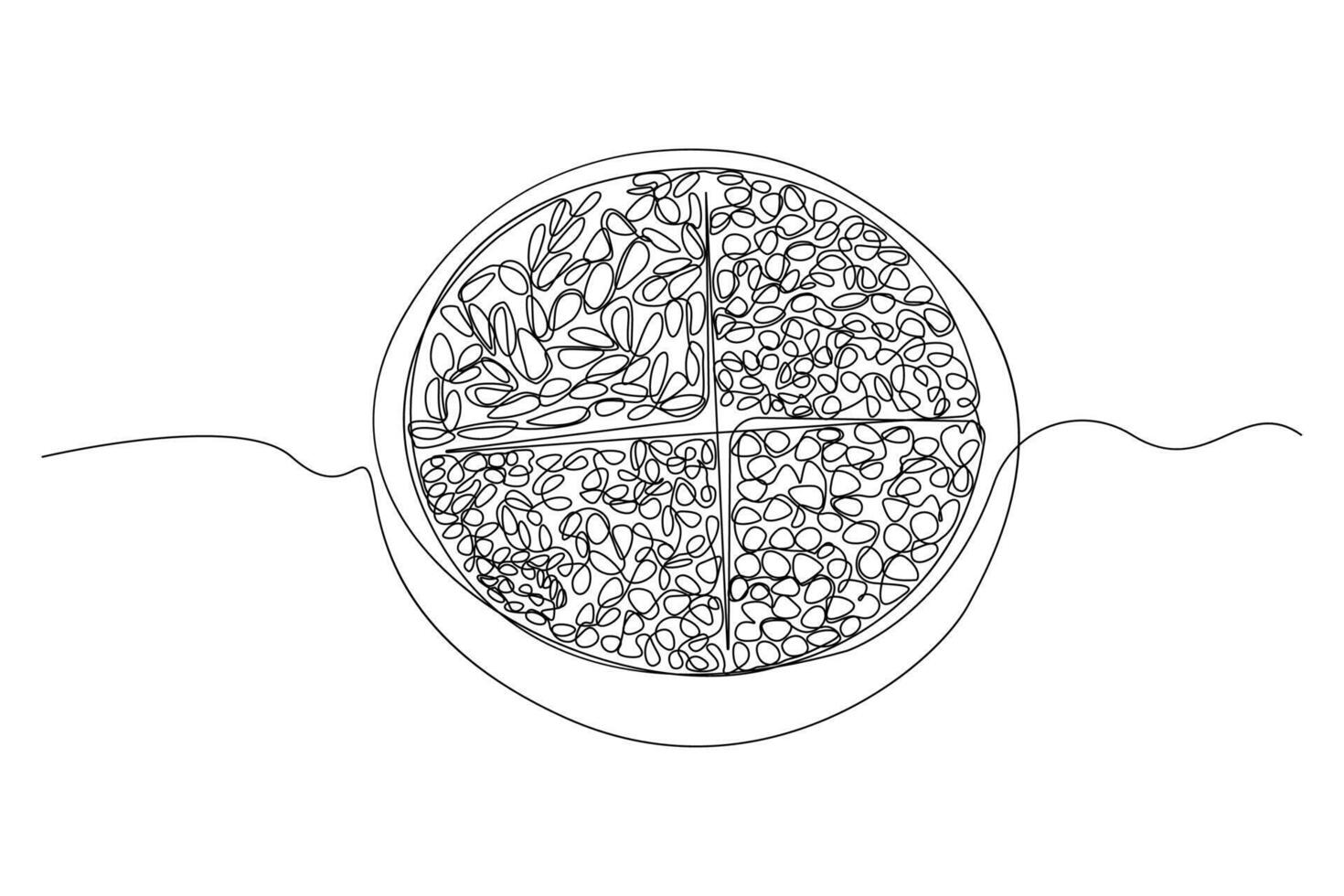 Hand-drawn pulses food continuous line art drawing. World Pulses Day concept outline background. vector