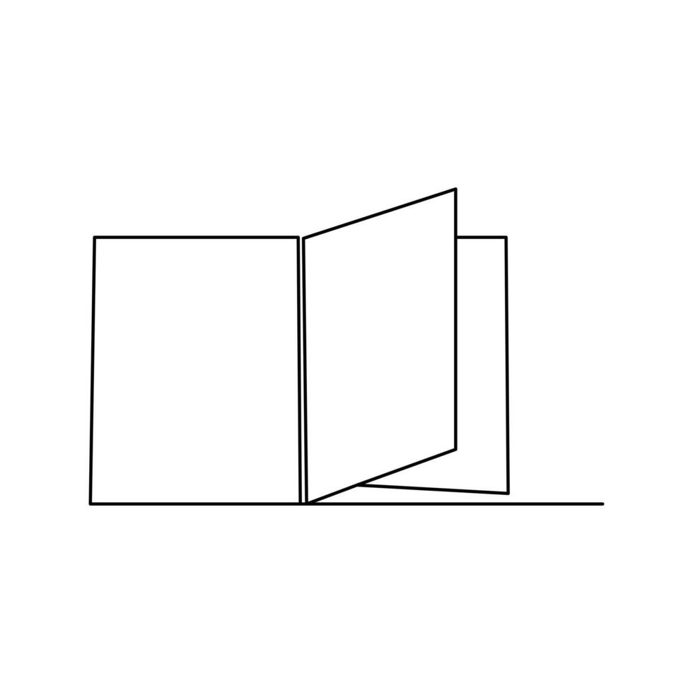 Book single line drawing of outine isolated icon design vector