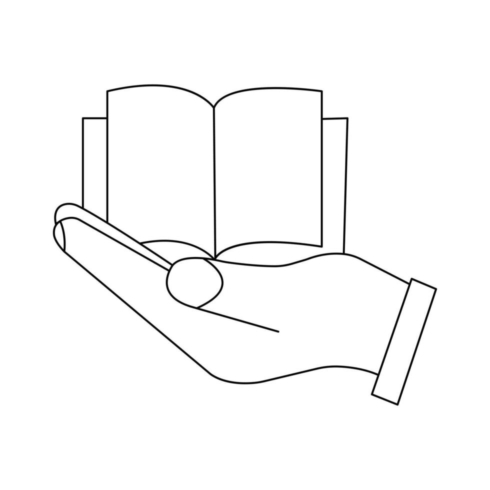 Book single line drawing of outine minimalism icon style vector