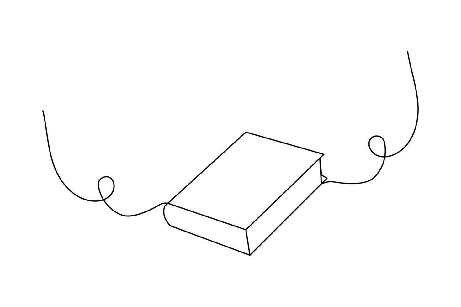 Book one line drawing of outline isolated icon illustration vector