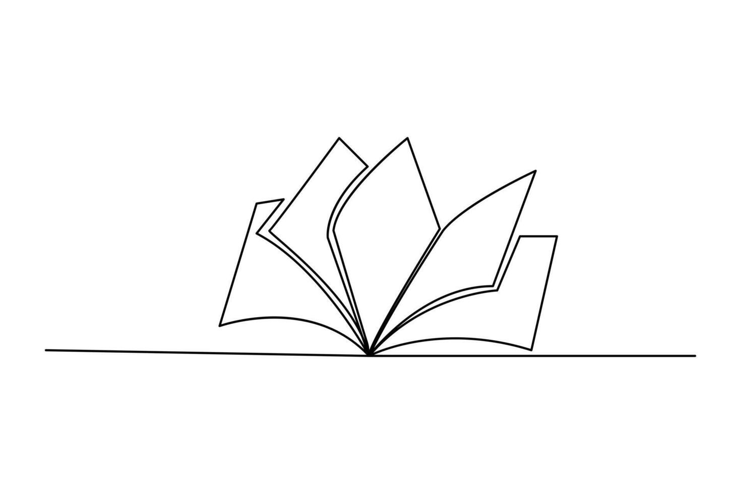 Book one line art drawing continuous isolated on white minimalist design vector