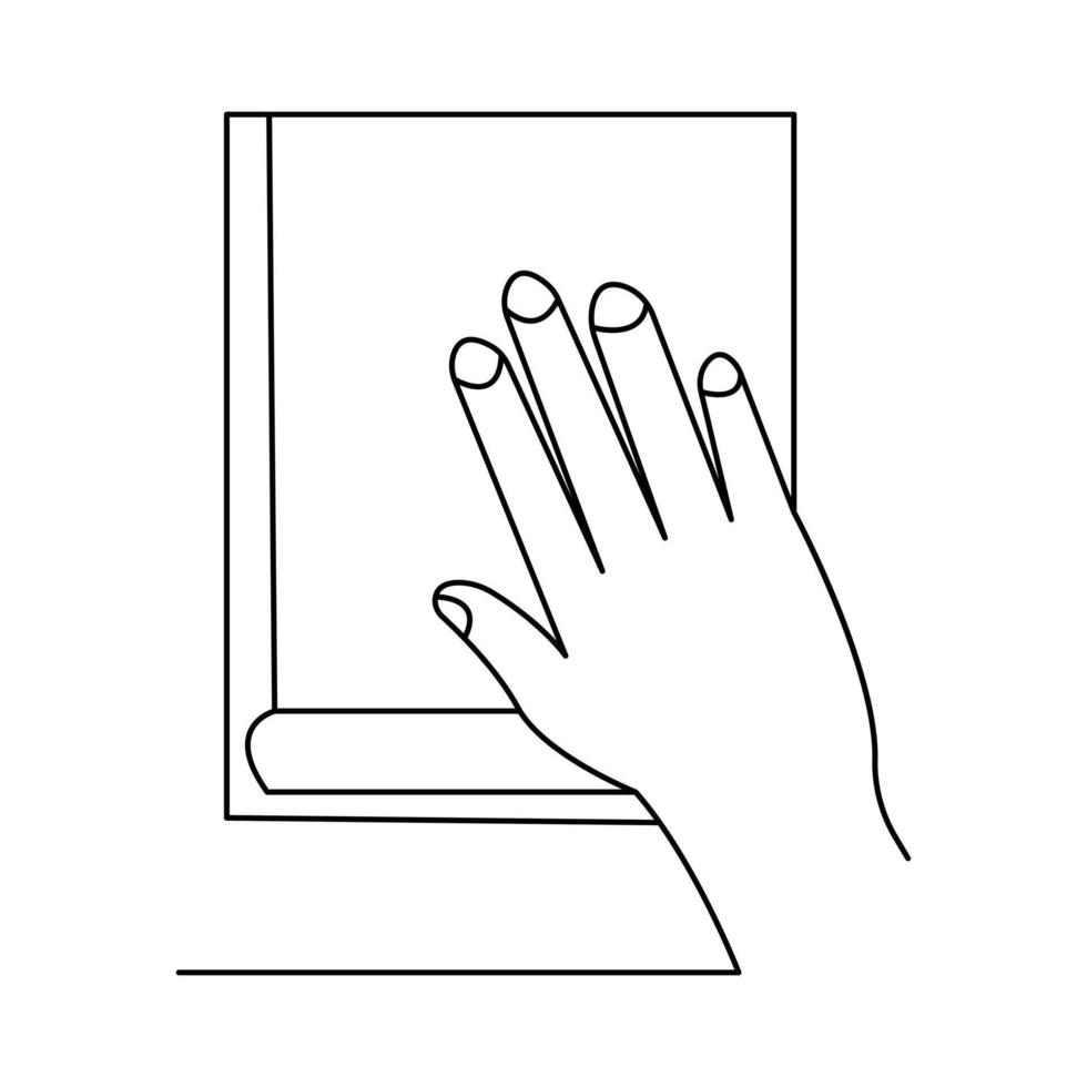 Continuous one line art drawing of book design vector