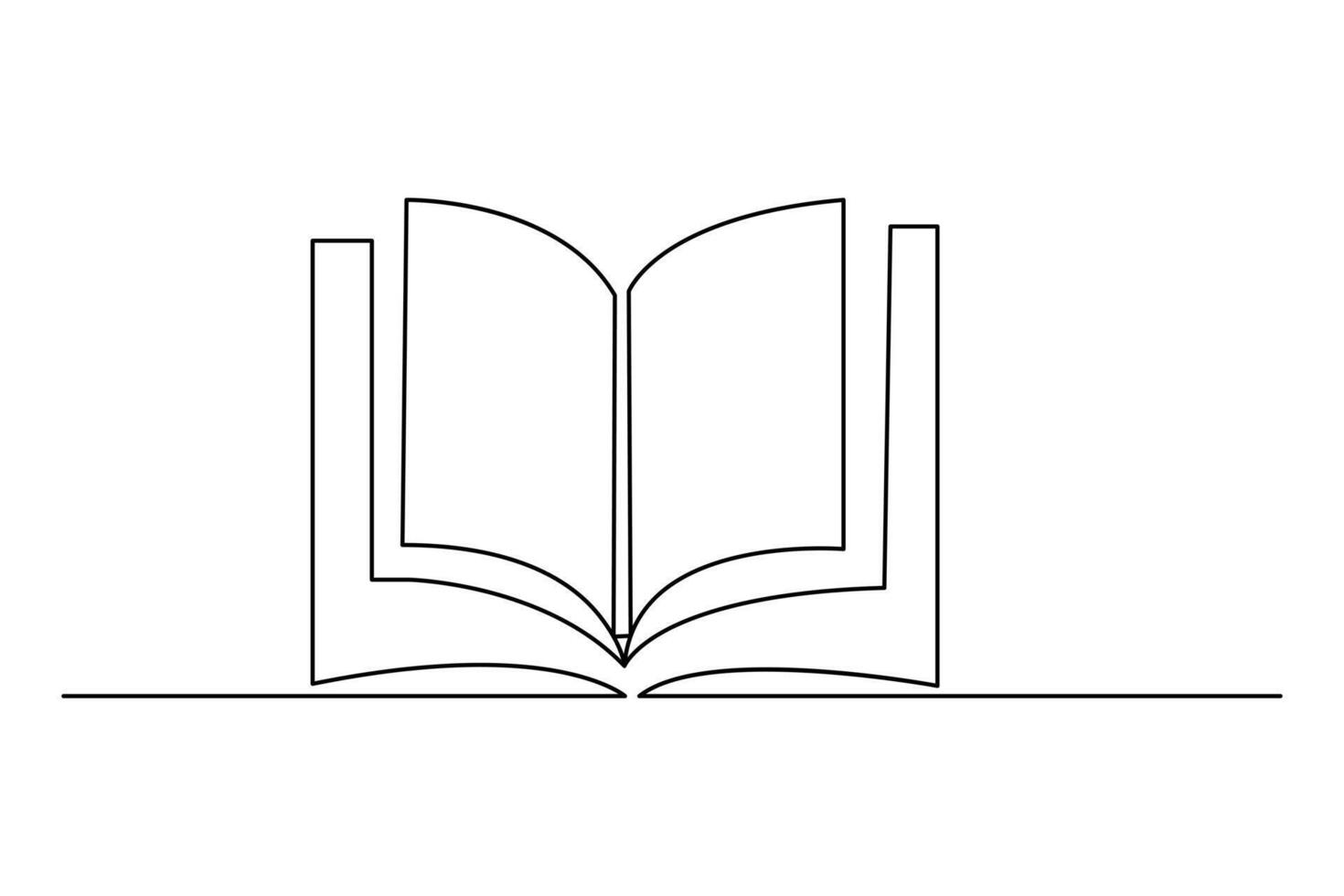 illustration continuous book single line drawing vector