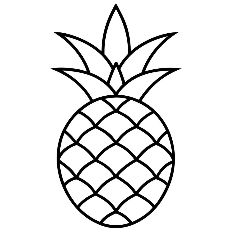Coloring page line art Pineapple illustration vector