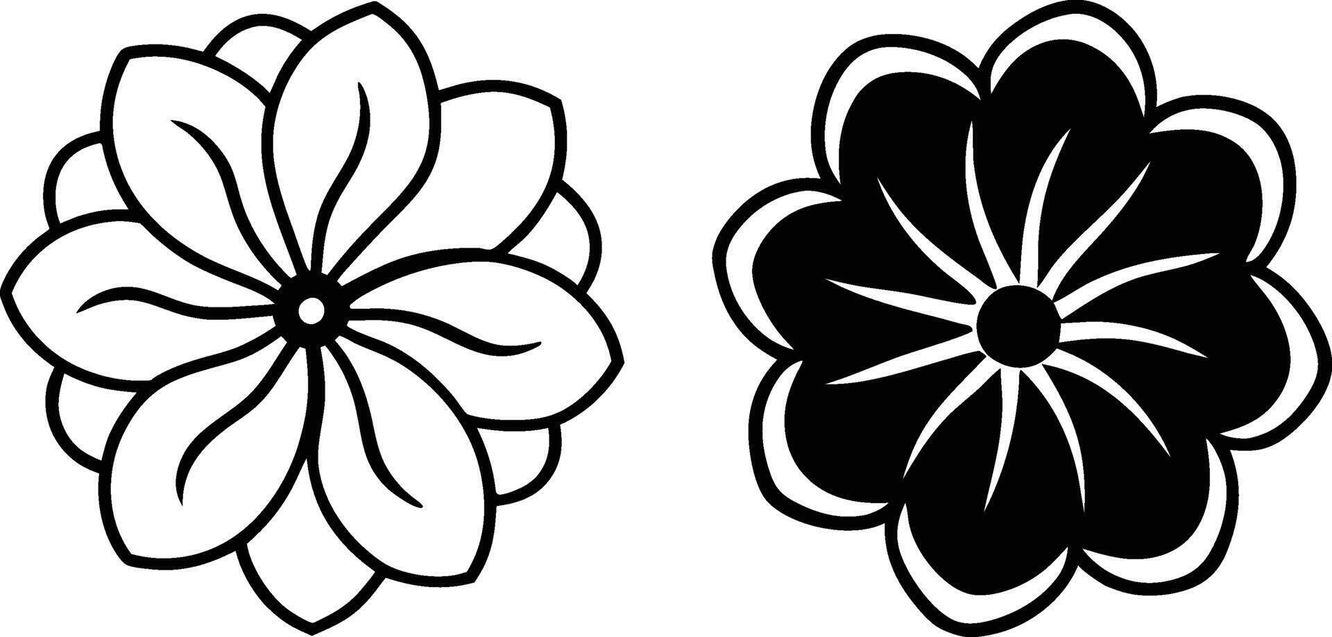 Silhouette of flower ornament illustration vector
